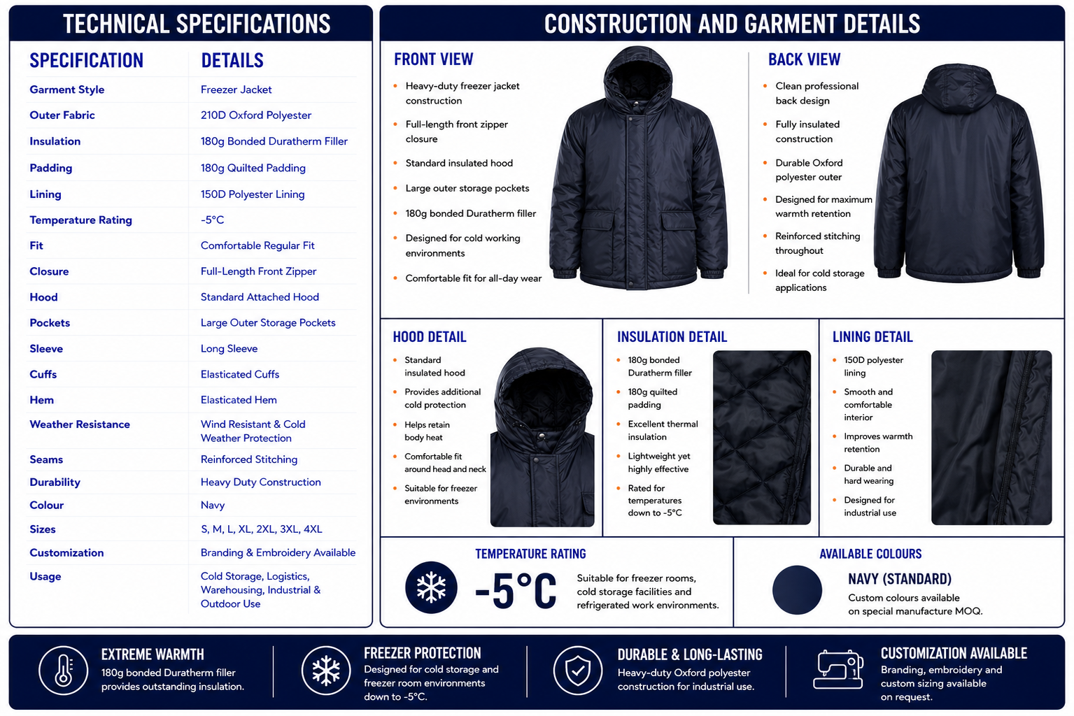 FREEZER JACKET SPECS