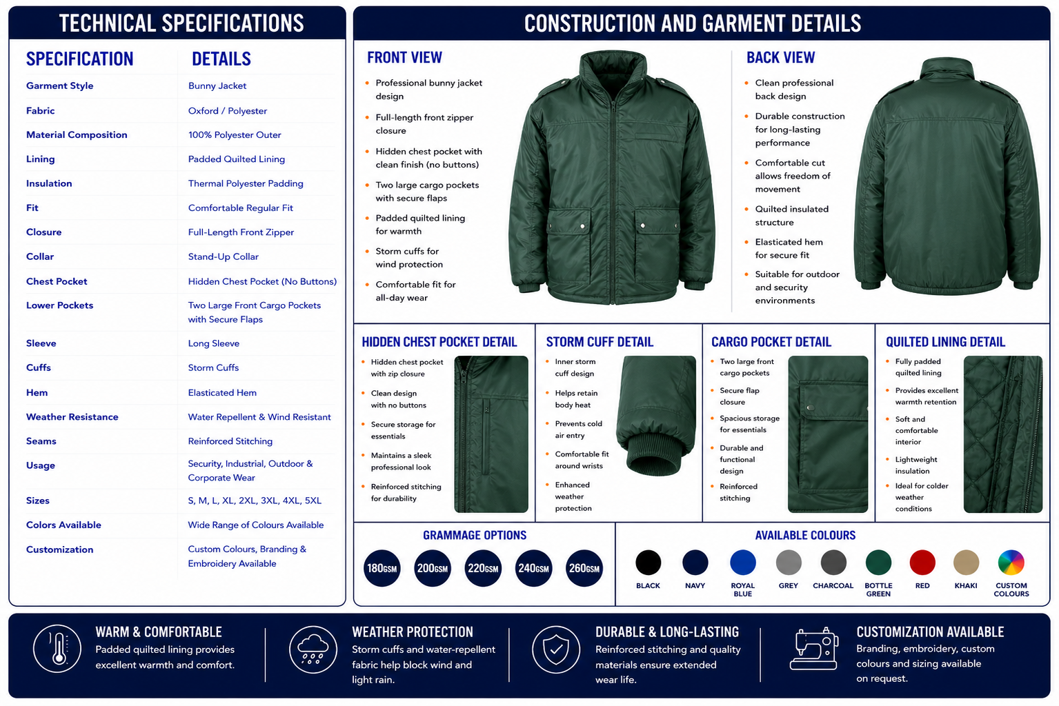 bunny jacket specs