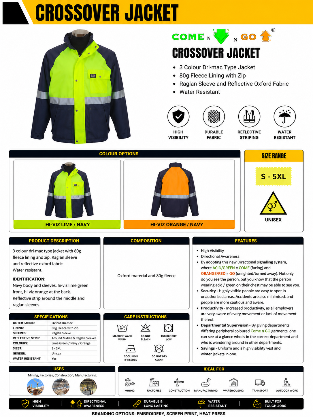 Crossover Jacket spec