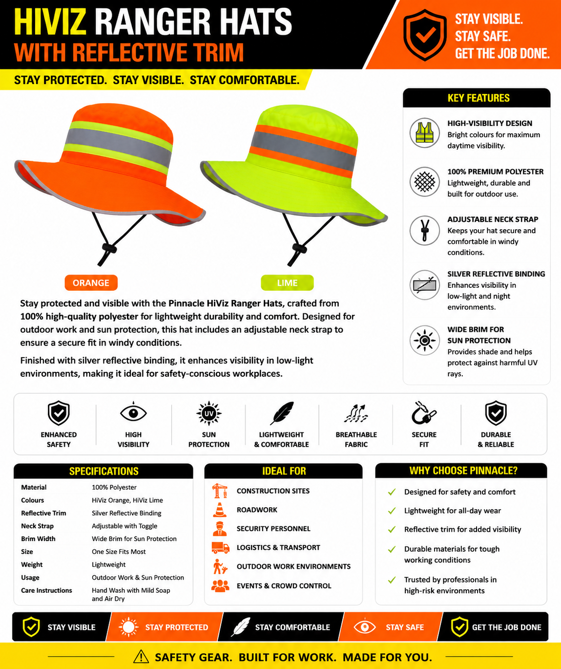 Hi-Viz Ranger Hat with Reflective SPEC