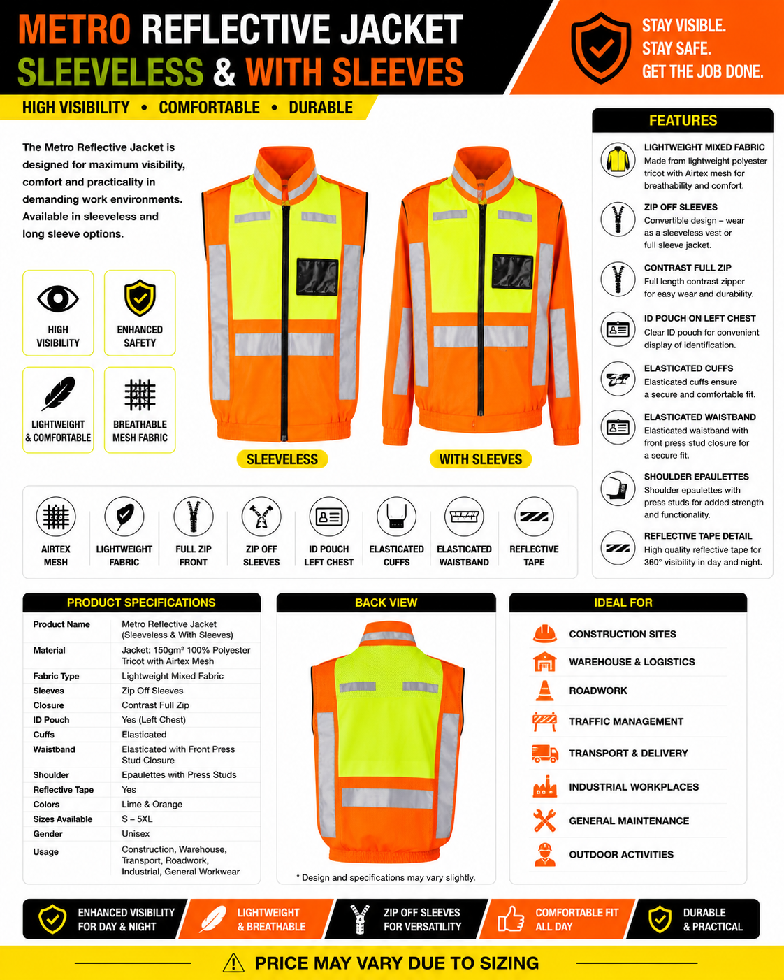 Metro Reflective Jacket SPEC