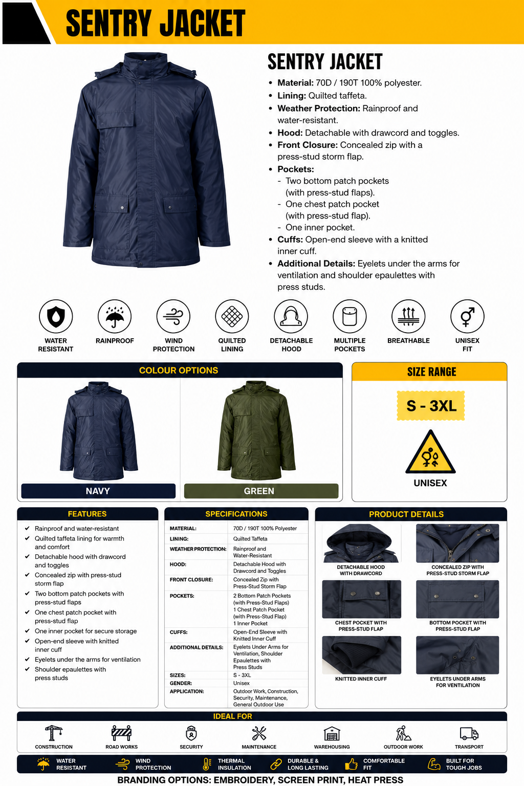 Sentry Jacket spec
