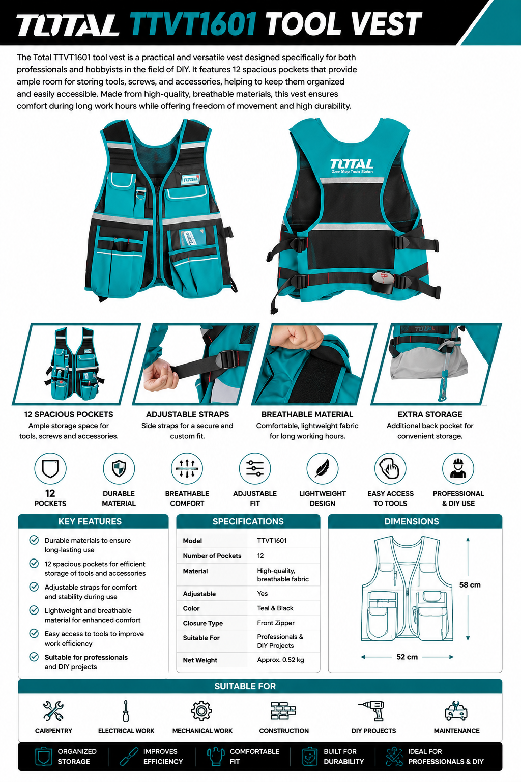 Tooling Vest spec