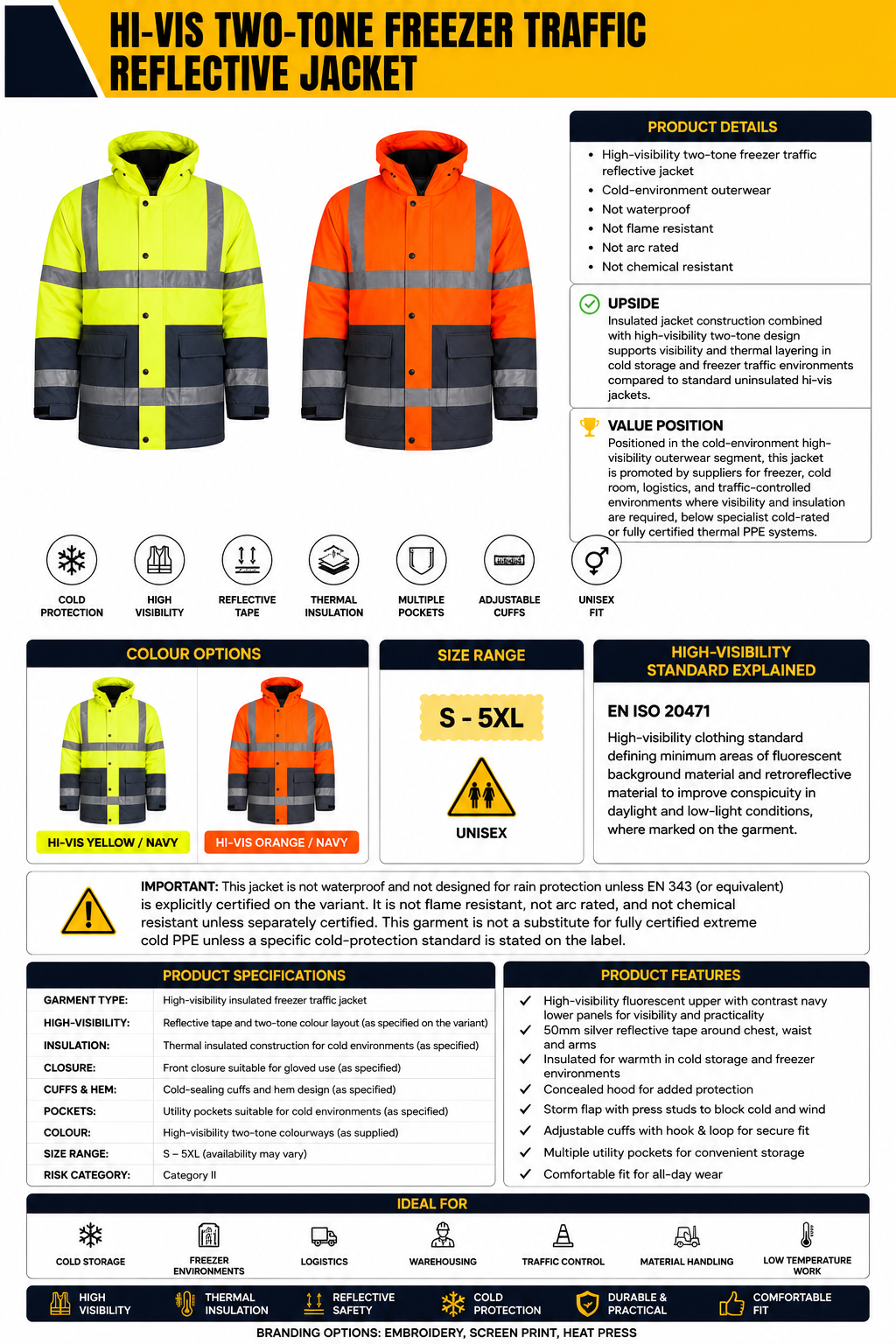 Two Tone Freezer Traffic Jacket SPEC