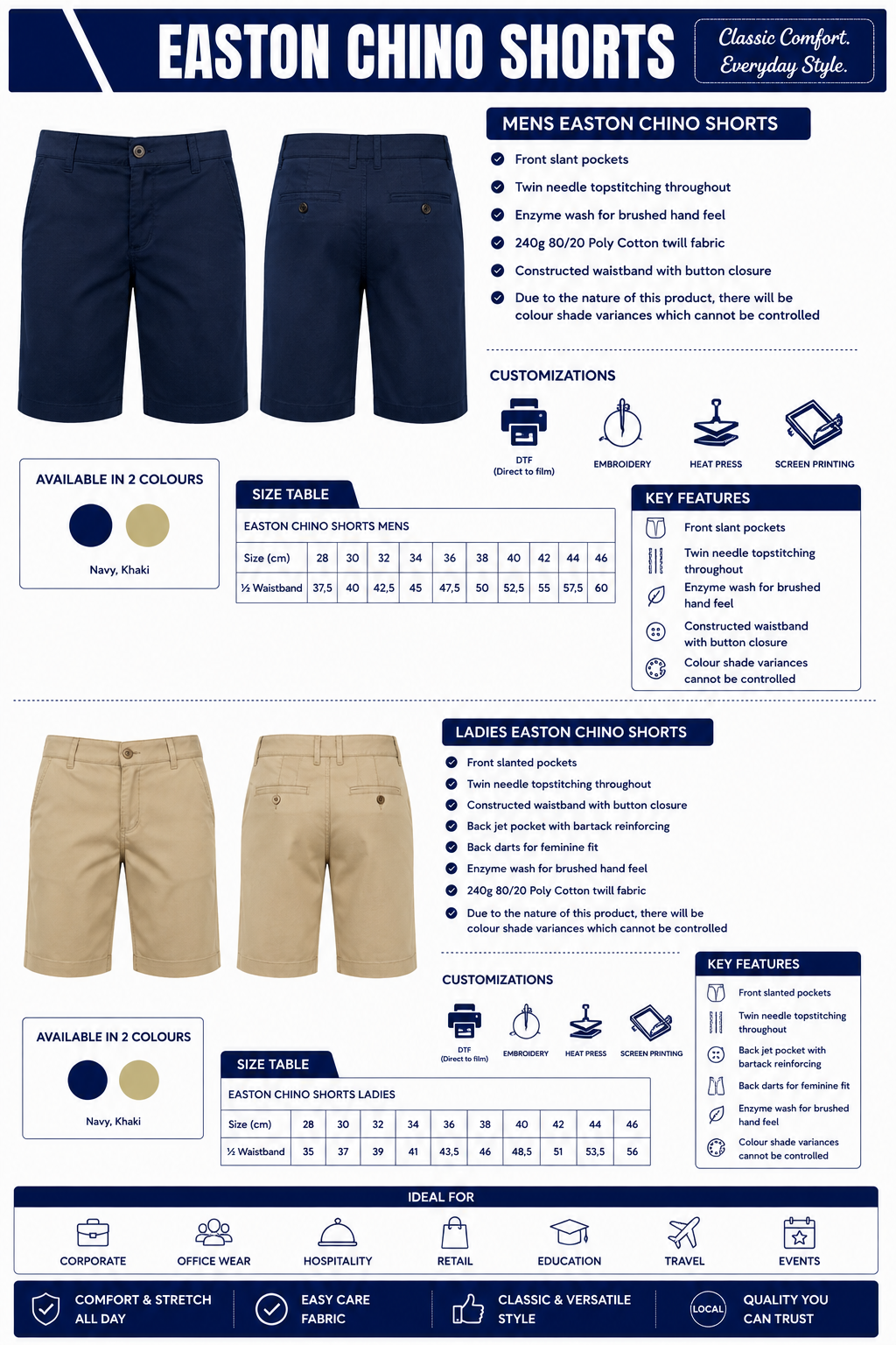 EASTON CHINO SHORTS