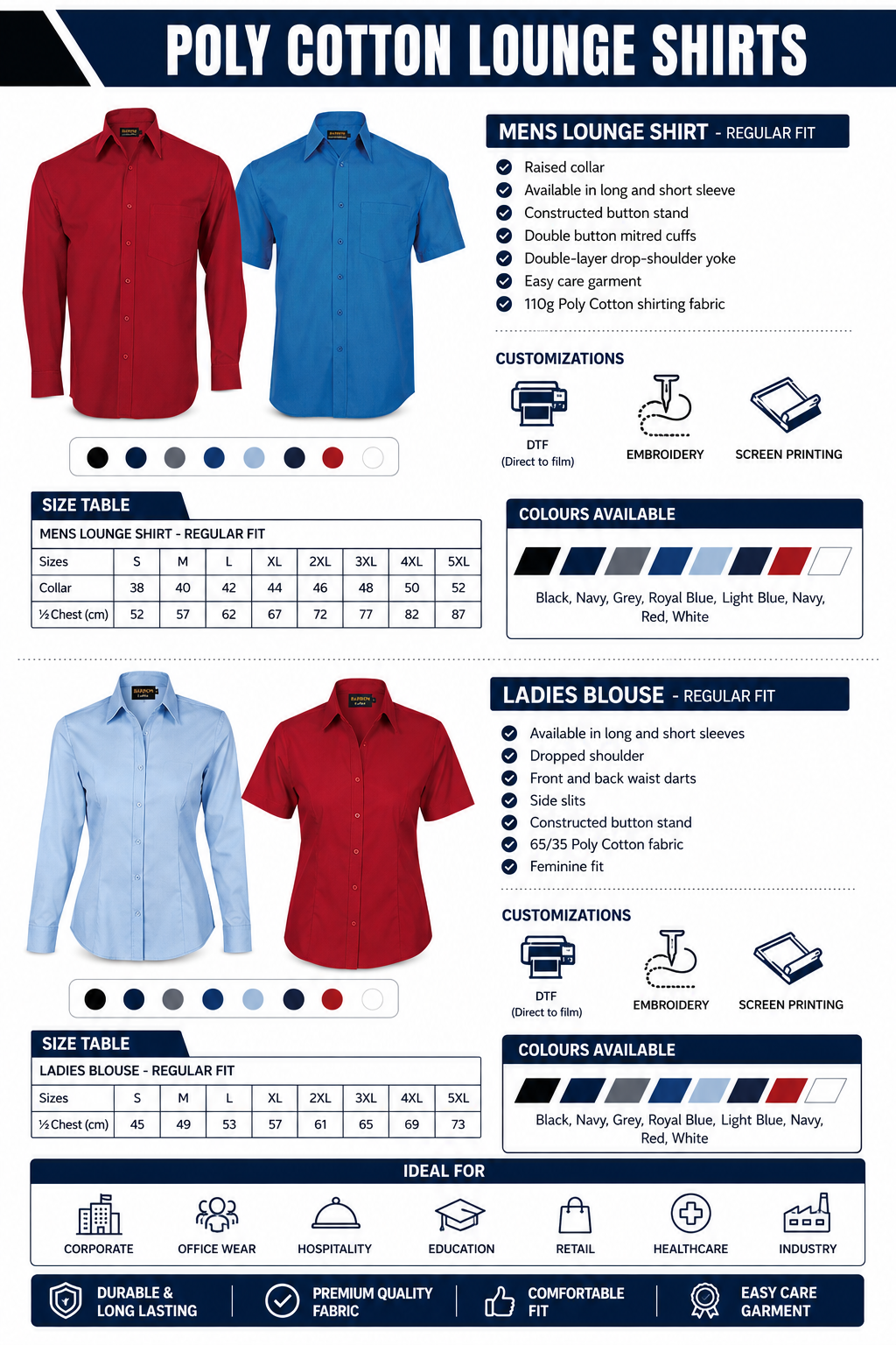 Poly Cotton Lounge Shirt