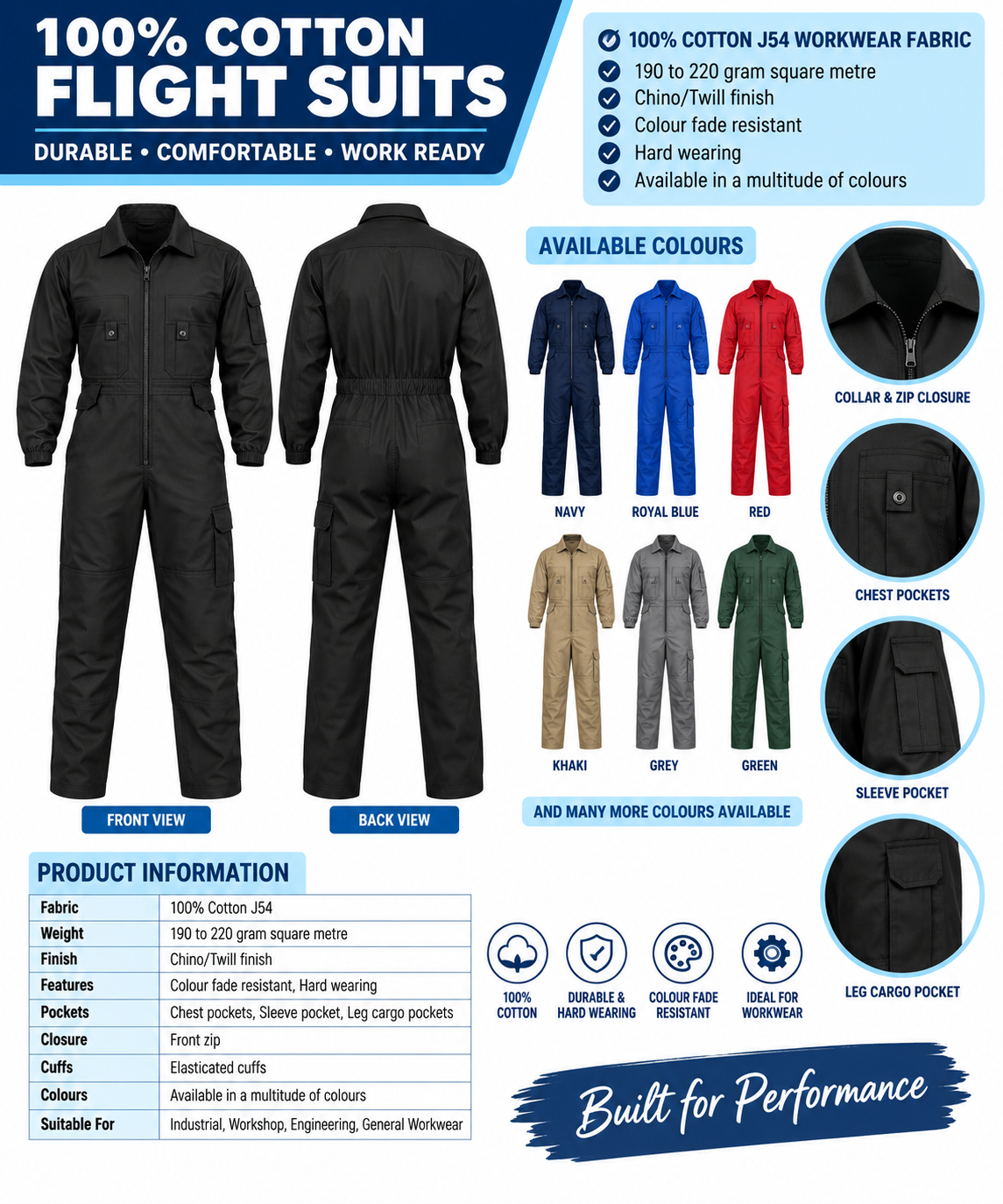 100% Cotton Flight Suits1