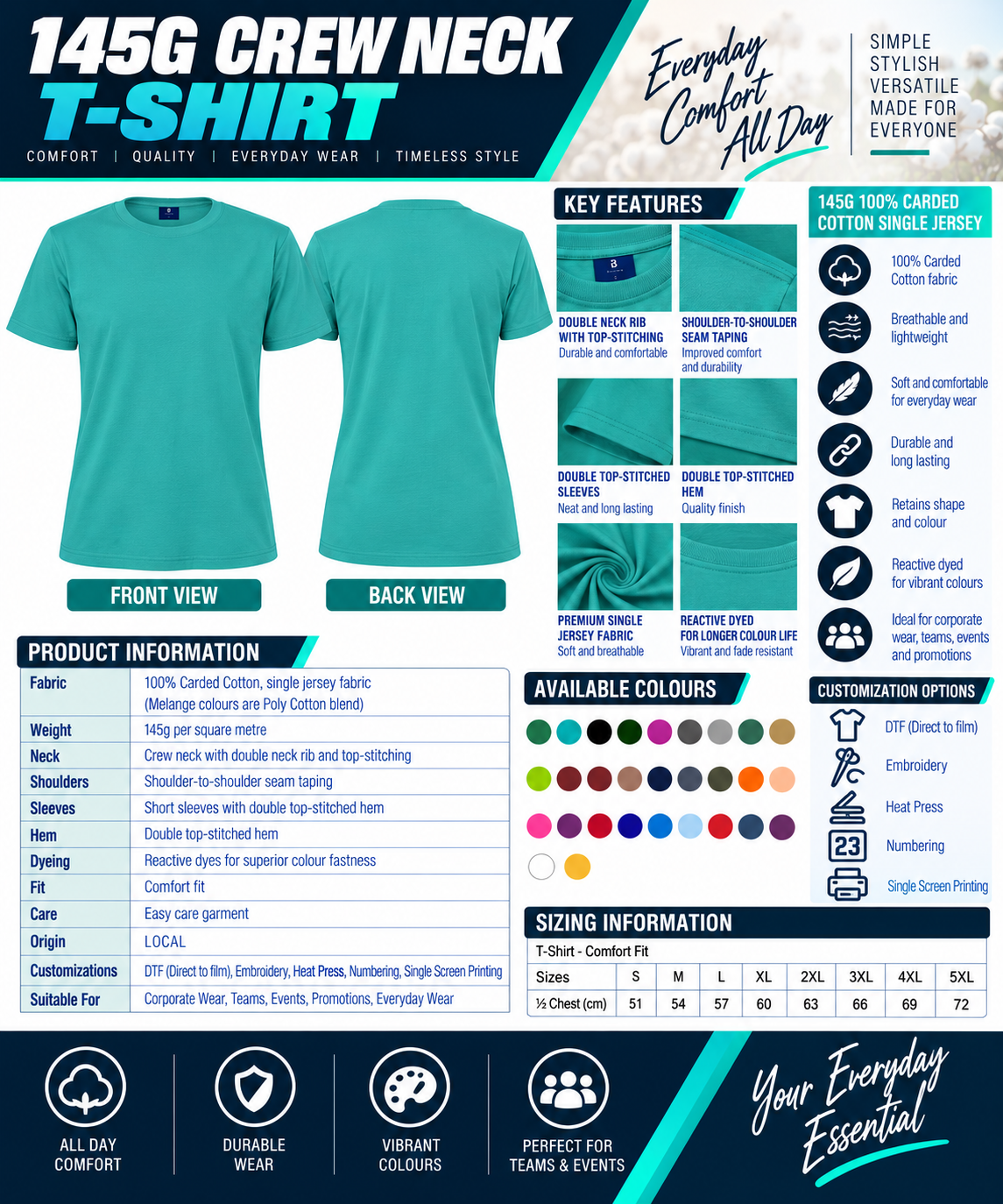 145g Crew Neck T-Shirt