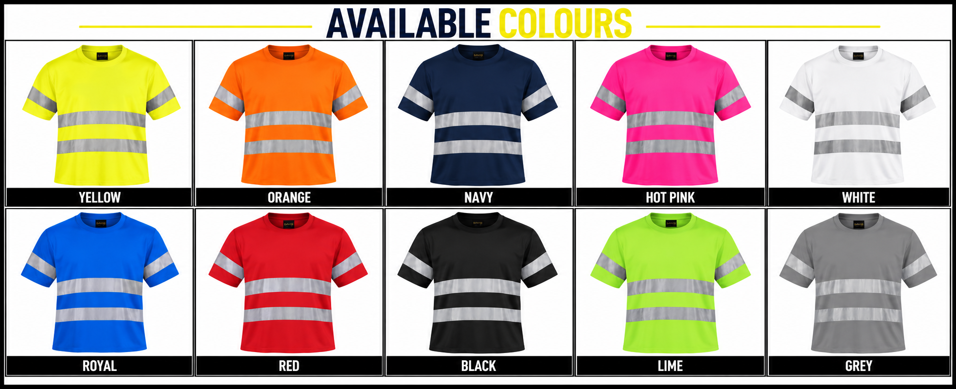 150g Poly Cotton Safety T-Shirt with tape2