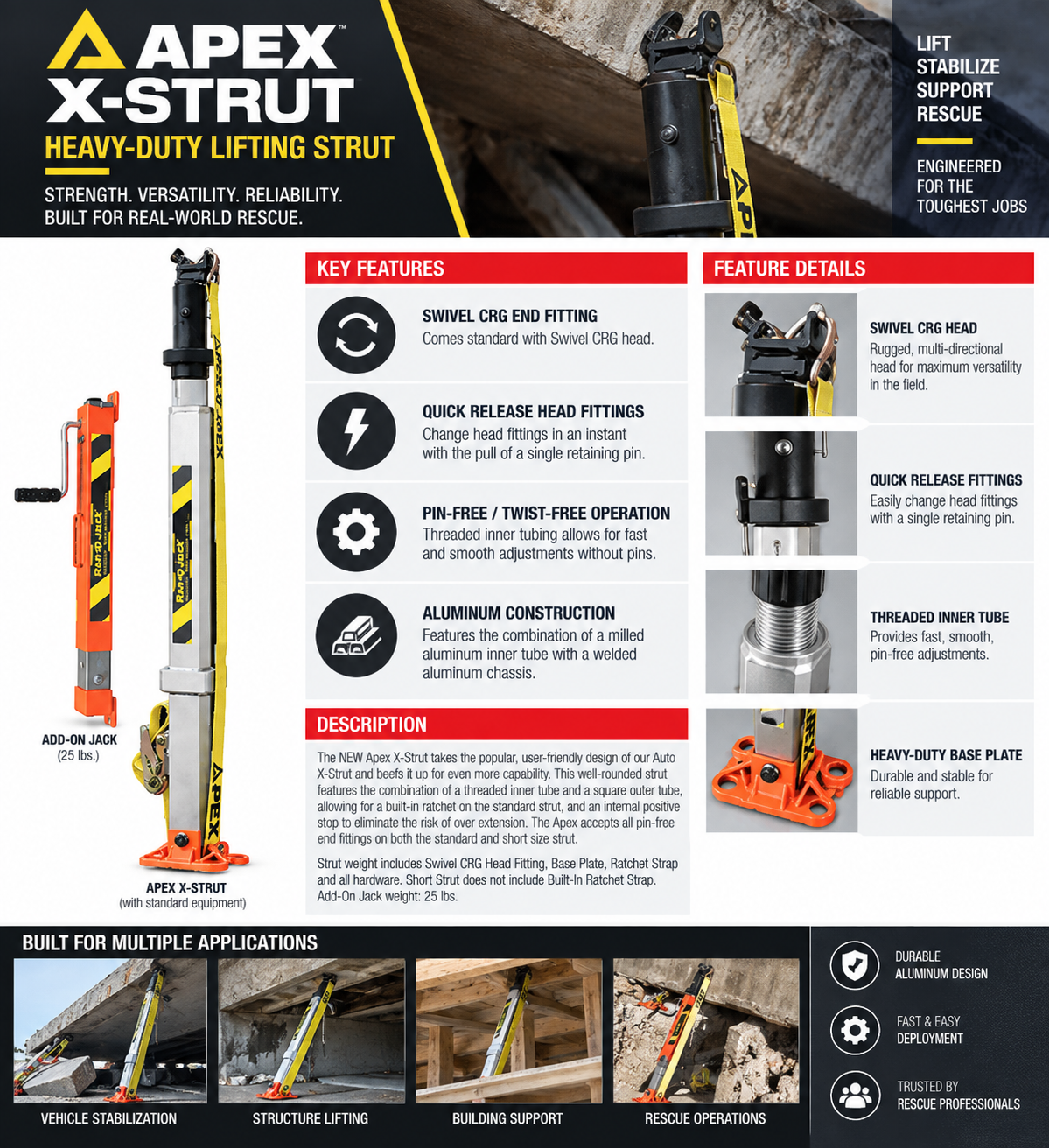 Apex X-Strut Heavy-Duty Lifting Strut1