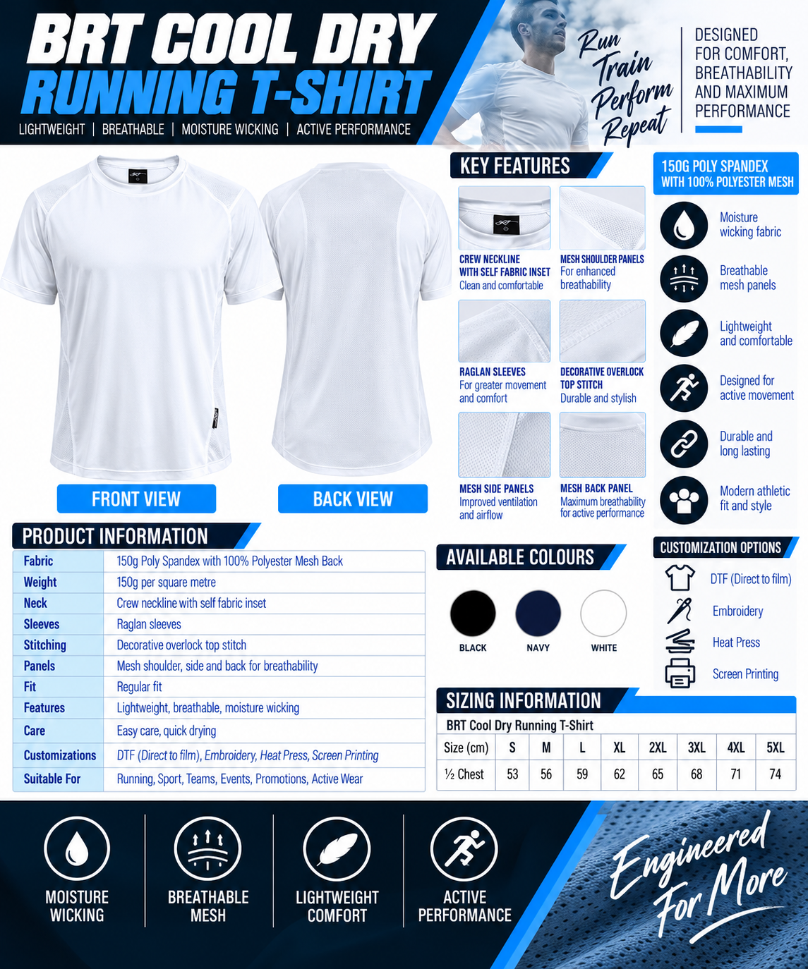 BRT Cool Dry Running T-Shirt