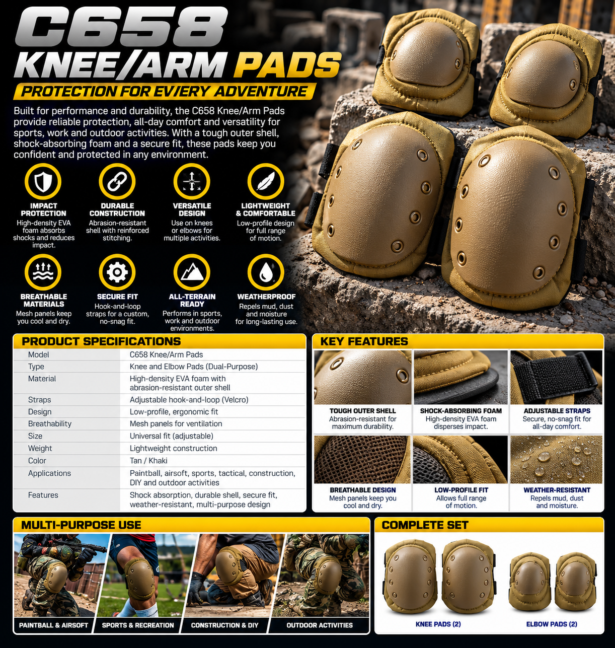 C658 Knee Arm Pads