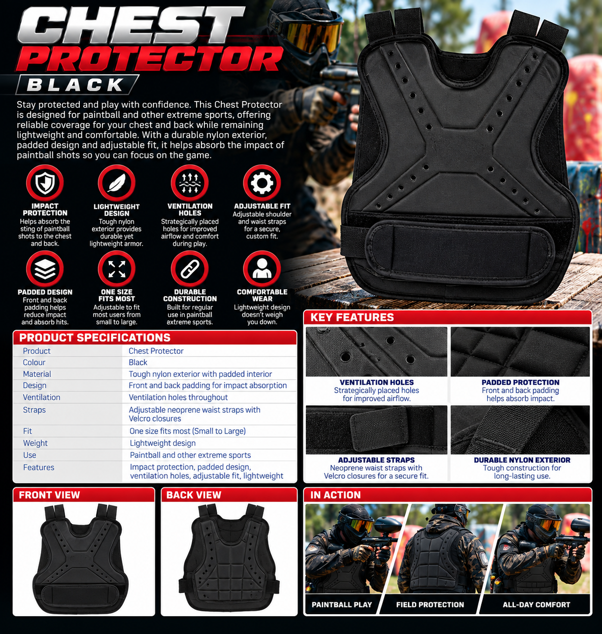 CHEST PROTECTOR BLACK