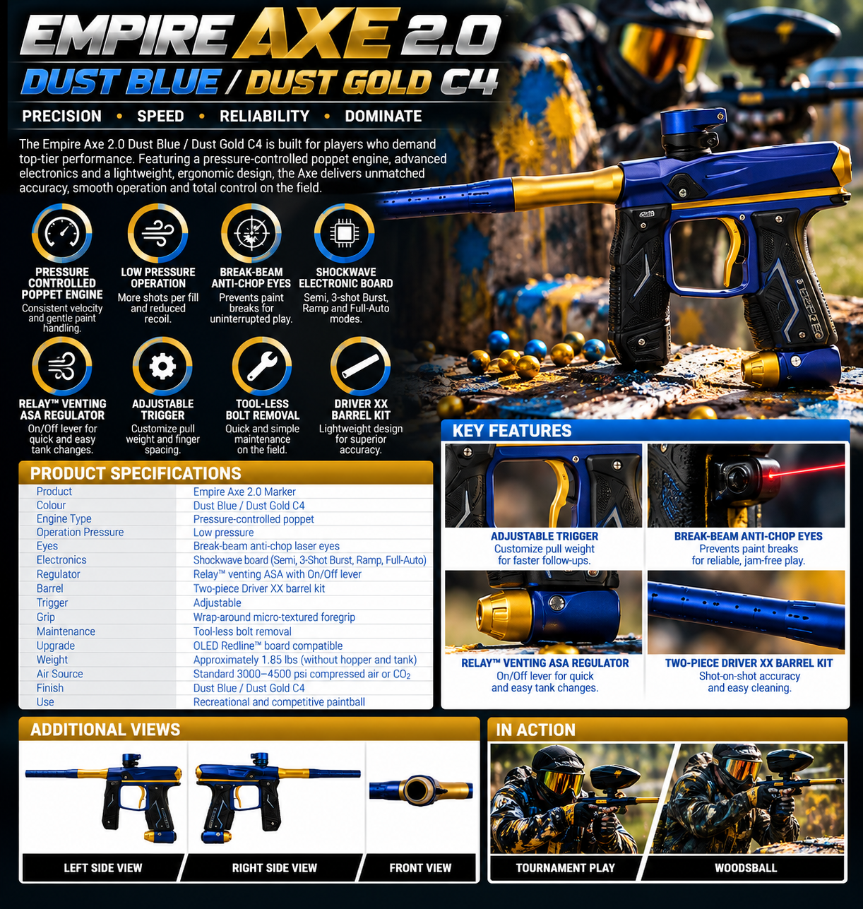Empire Axe 2.0 Marker Dust Blue Dust Gold C4