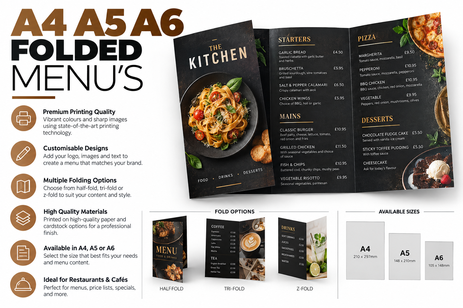FOLDED MENU'S