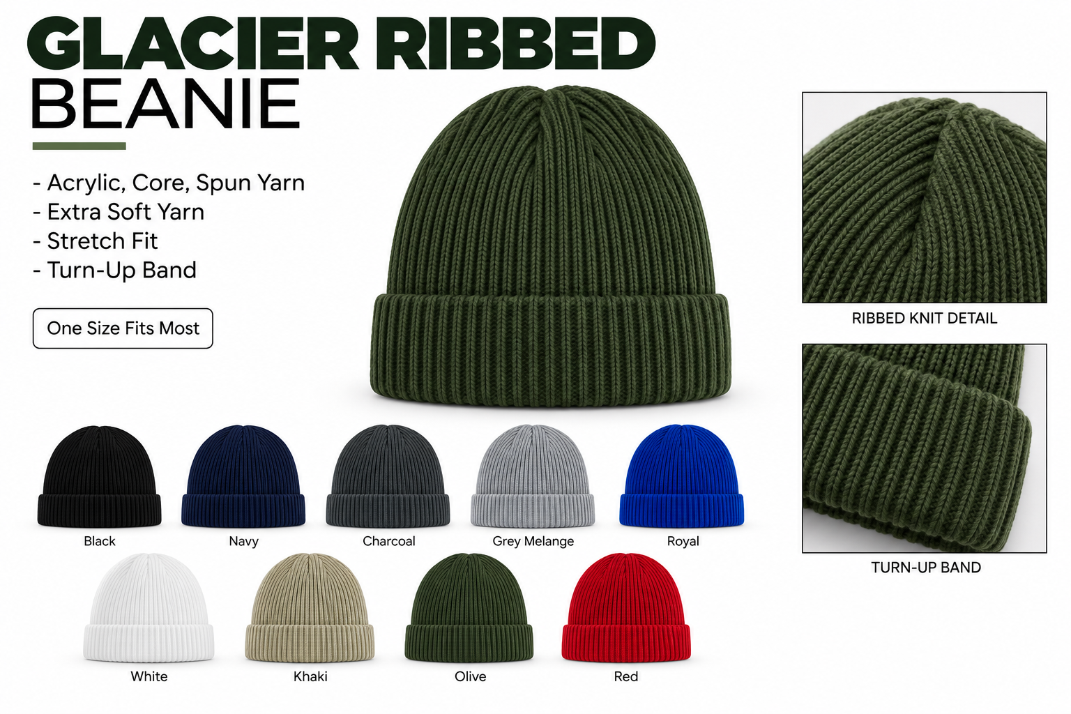 GLACIER RIBBED BEANIE