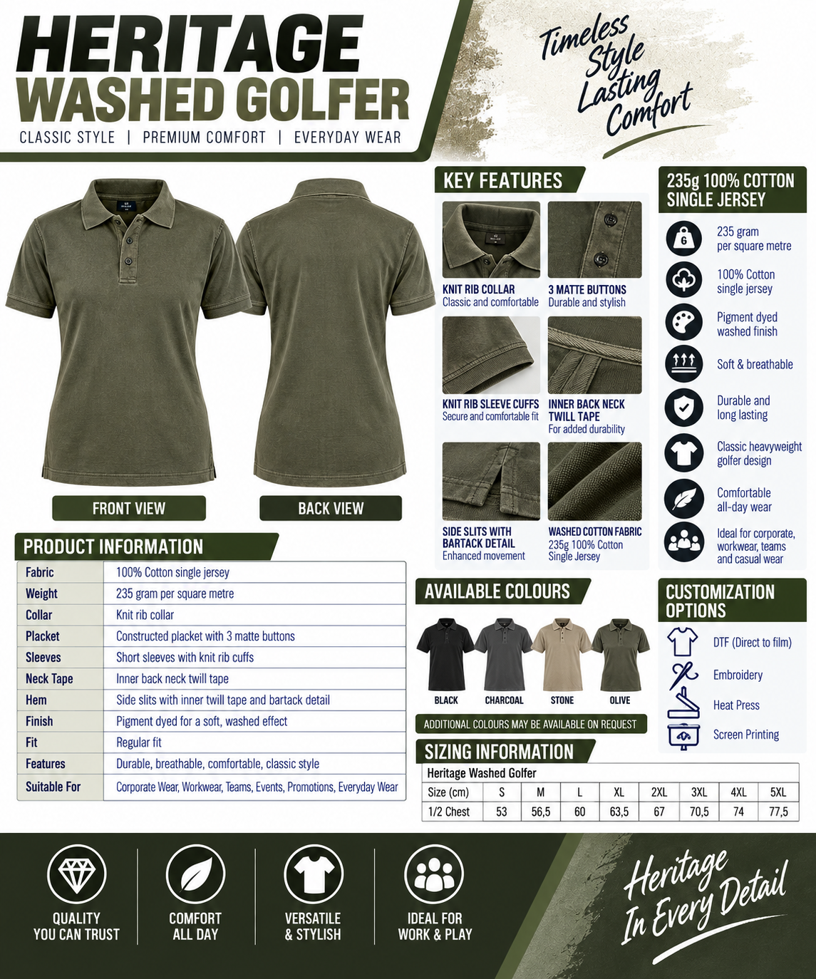 Heritage Washed Golfer