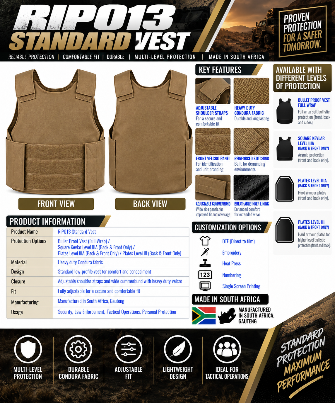 RIP013 STANDARD VEST