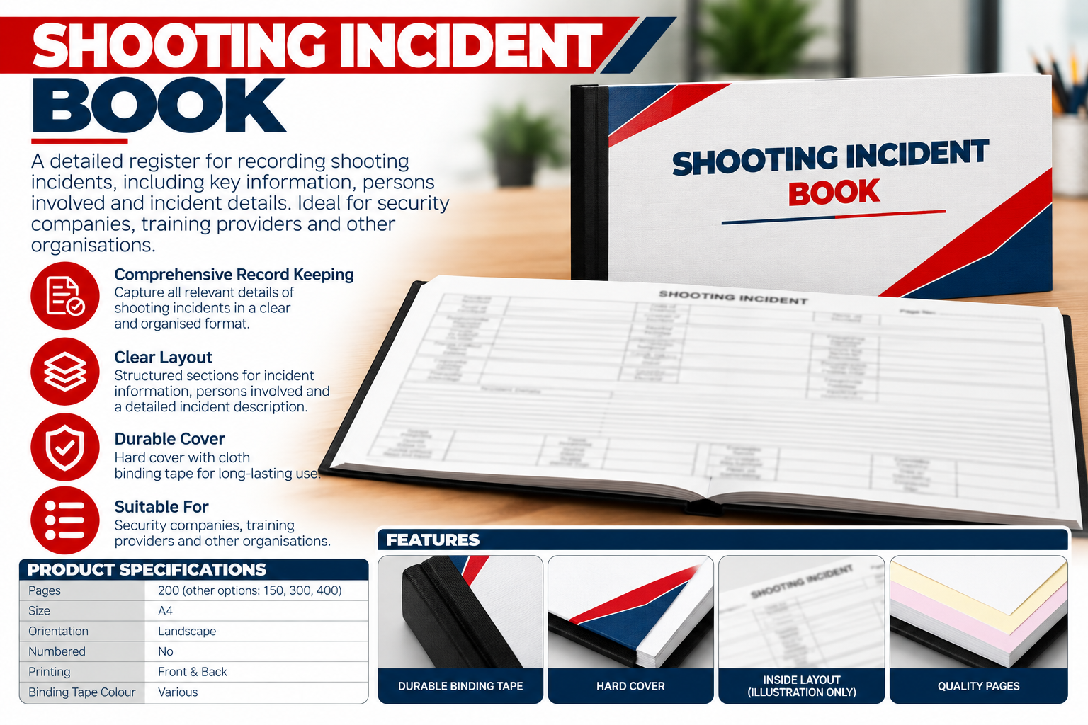 Shooting Incident Book 200 Pages