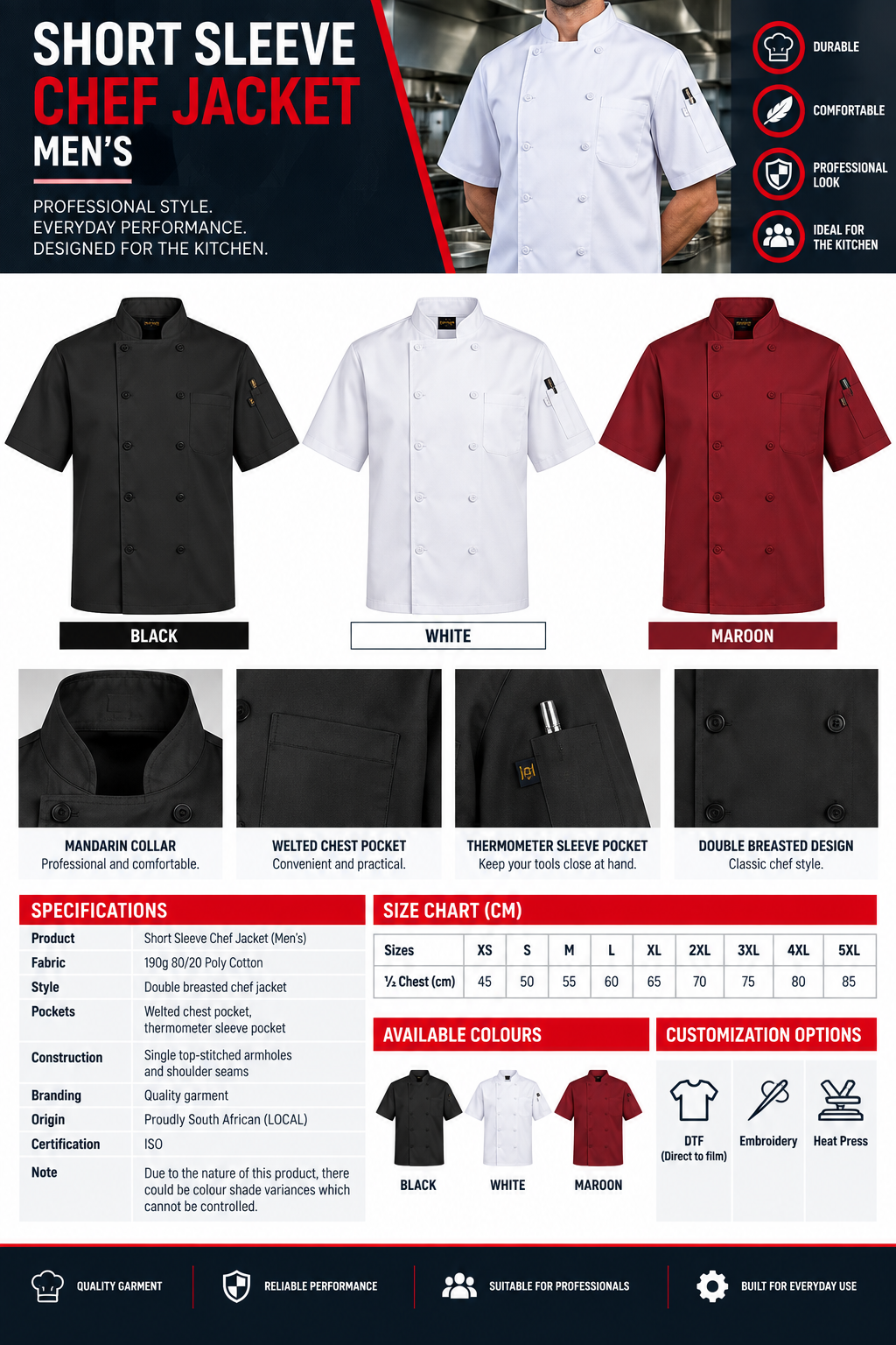 Short Sleeve Chef Jacket1