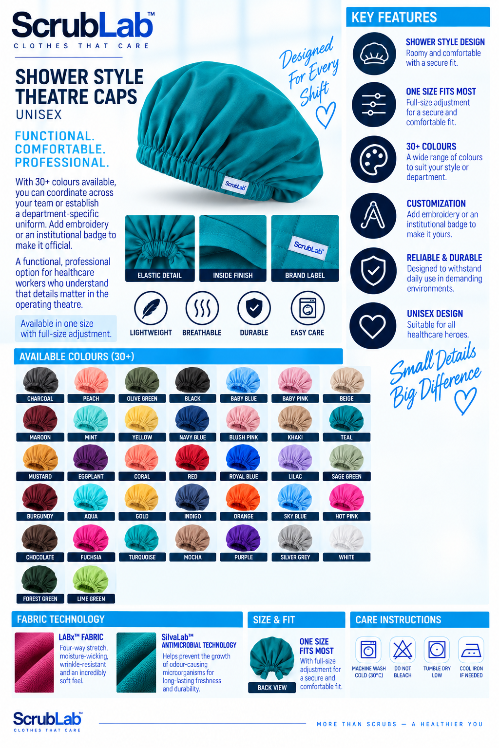 Shower Style Theatre Cap