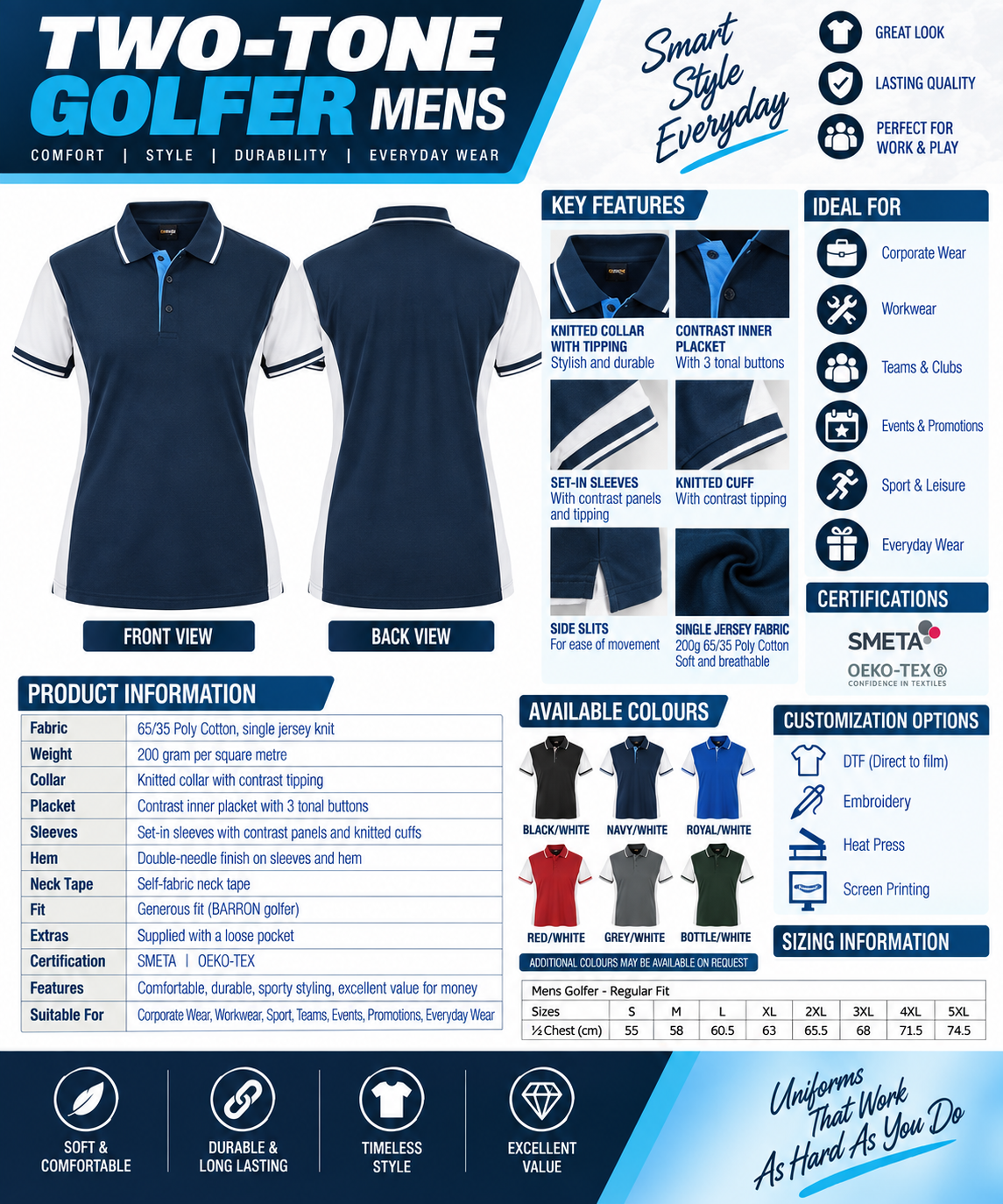 Two-Tone Golfer Mens