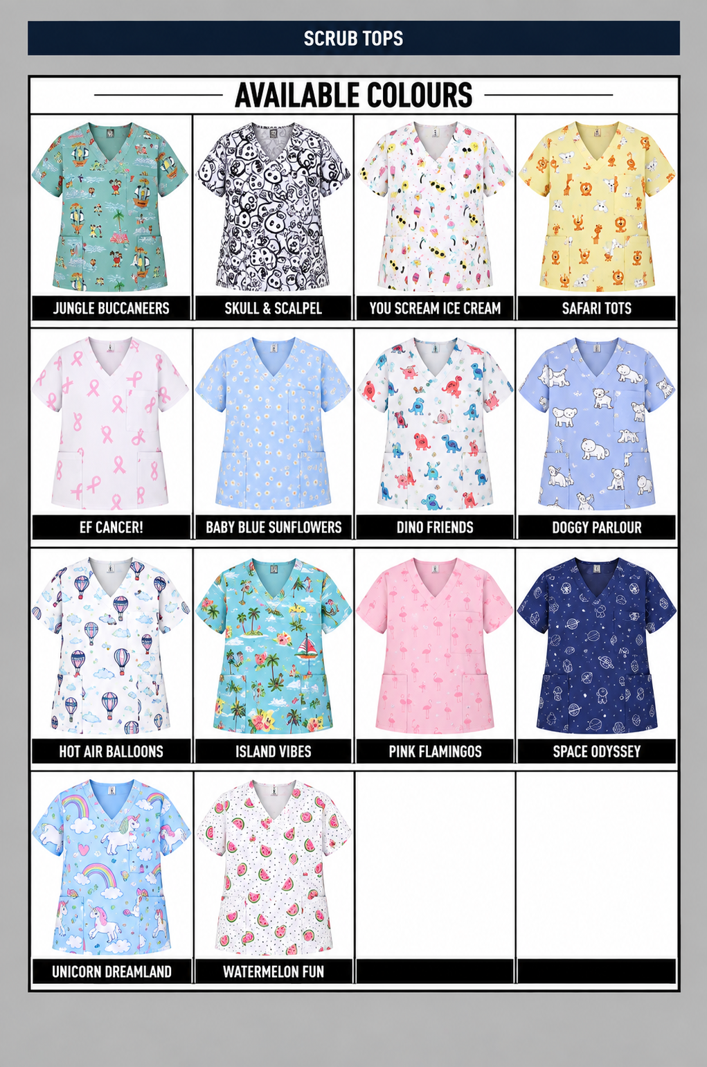 pRINTED SCRUB TOPS12