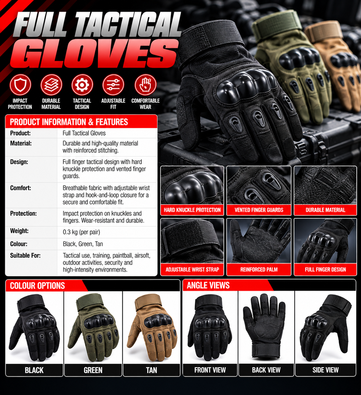 FULL TACTICAL GLOVES